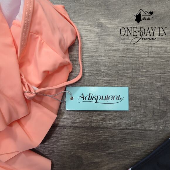 Adisputent High Waist Flounce Bikini Swimsuit Size L - Picture 3 of 6